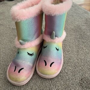 Fabkids unicorn rainbow boots size US 12